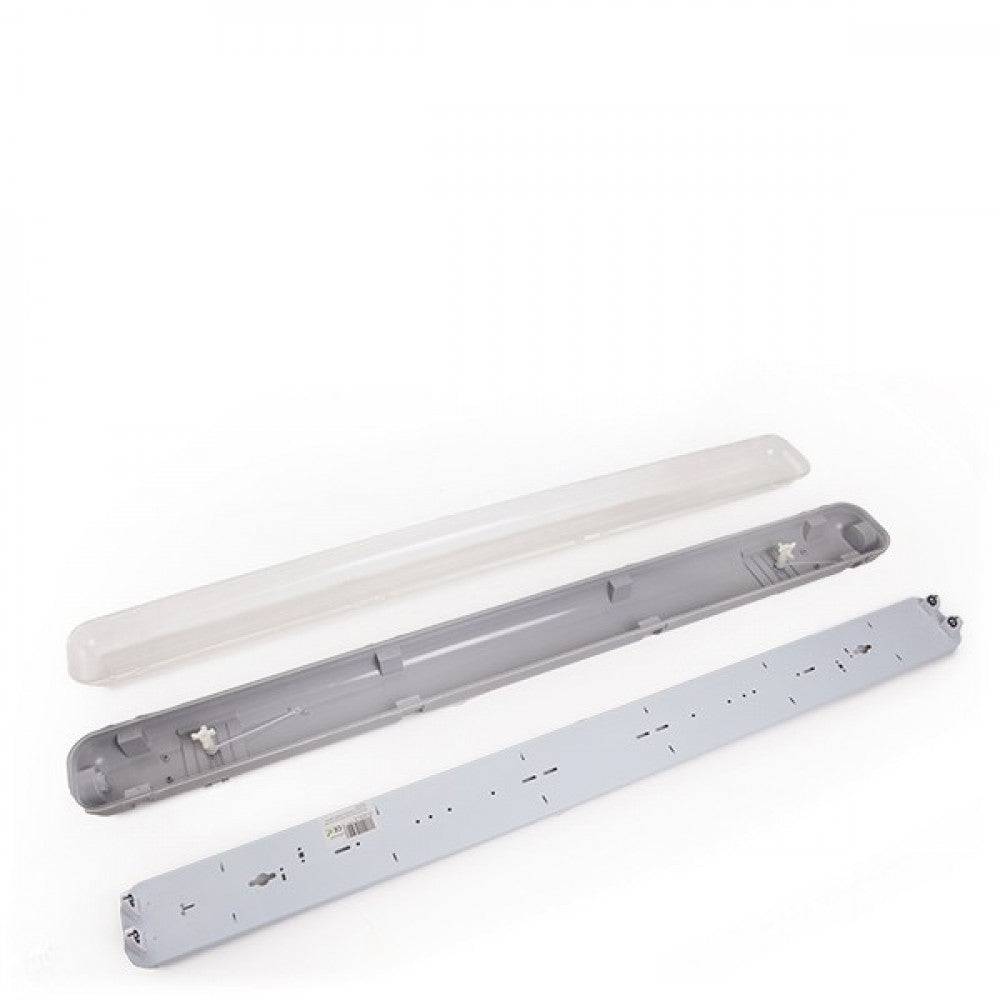 Pack de 4 Kits de Luz LED conectáveis ​​impermeáveis ​​para dois tubos LED ABS/PC de 1200 mm com clipes em aço inoxidável