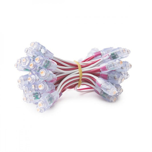 Pixel LED 0,1W 2Lm 9Mm 12V Epistar (String 50 Unidades) Roxo 50.000H