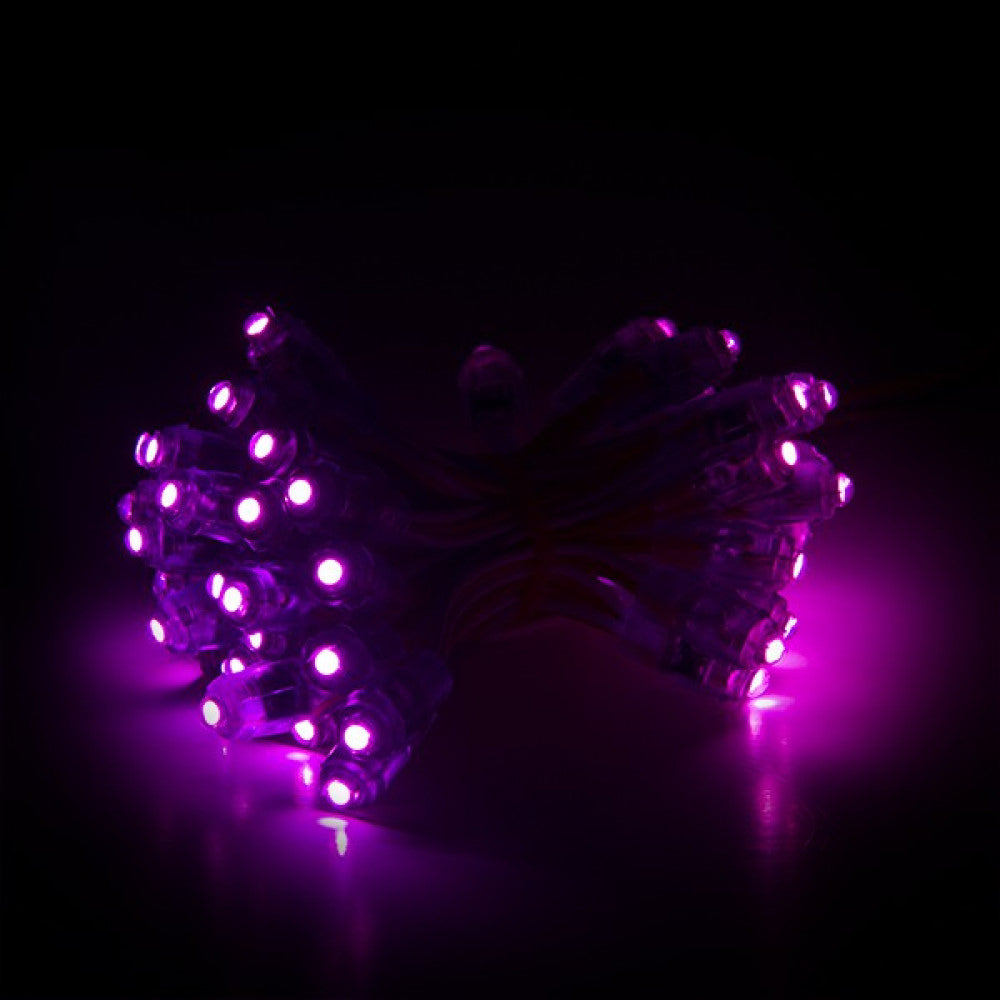 Pixel LED 0,1W 2Lm 9Mm 12V Epistar (String 50 Unidades) Roxo 50.000H