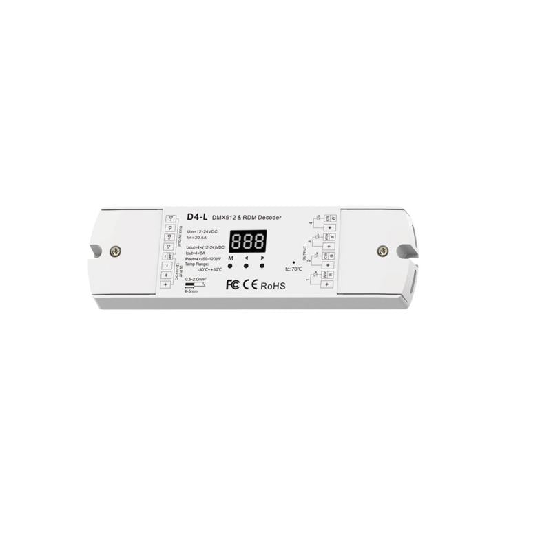 Descodificador DMX512 e RDM 4 Canais 12-24V SKYDANCE D4-L