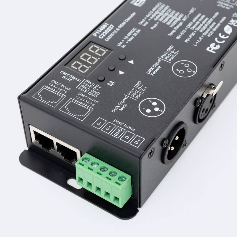 Descodificador DMX512 e RDM 4 Canais 12-48V SKYDANCE D4-XE com Porta XLR5
