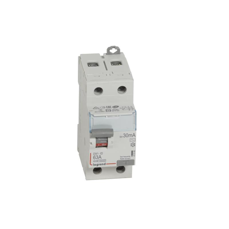 Disjuntor Diferencial Industrial 2P 300mA 63 A 10kS Classe AC LEGRAND DX³ 411506