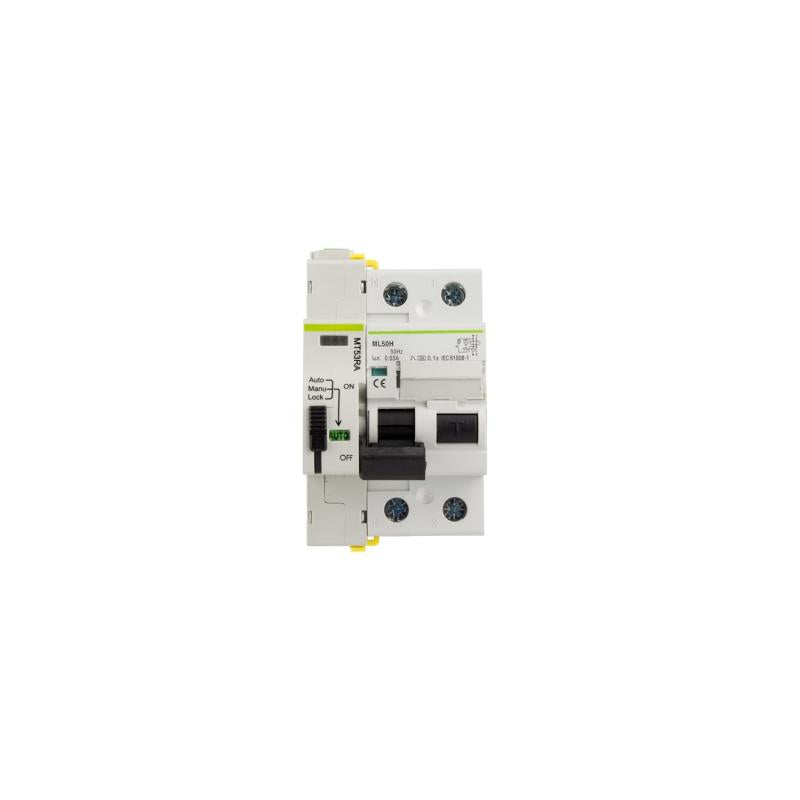 Disjuntor Diferencial Industrial Rearmável Compacto 2P 30mA 40-63A 10kA Classe A MATIS
