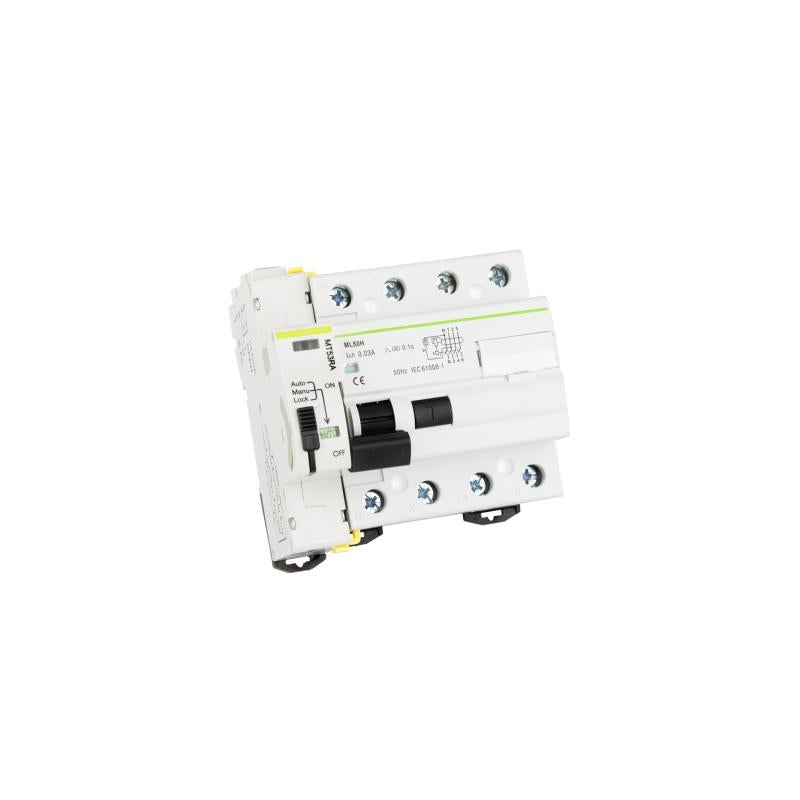 Disjuntor Diferêncial Industrial Rearmável Compacto 4P 30mA 40-63A10kA Classe A MATIS