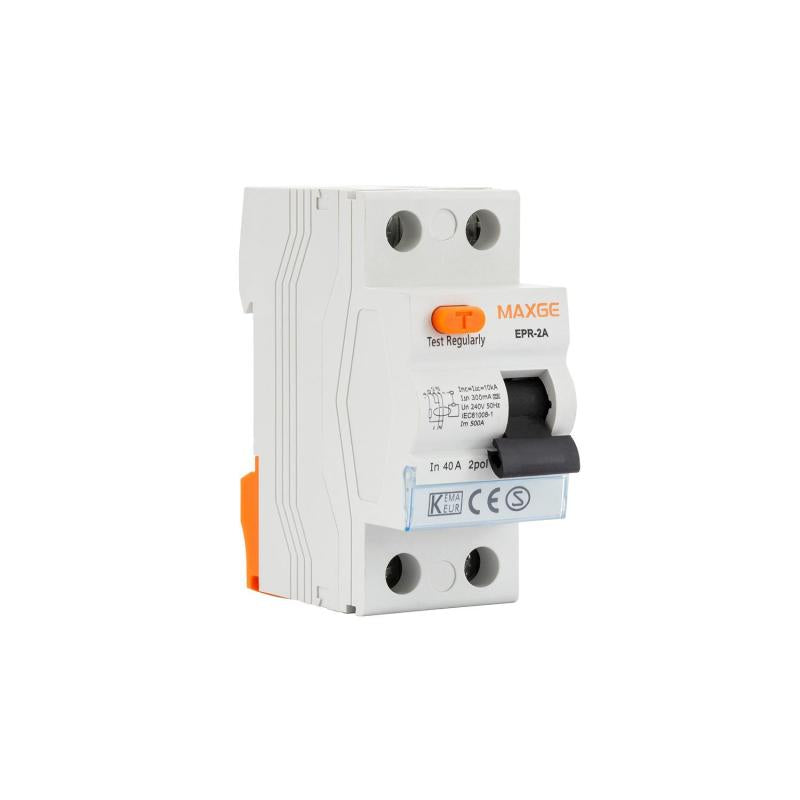Disjuntor Diferencial Industrial Superimunizado 2P 300mA 40A 10kA Classe A MAXGE