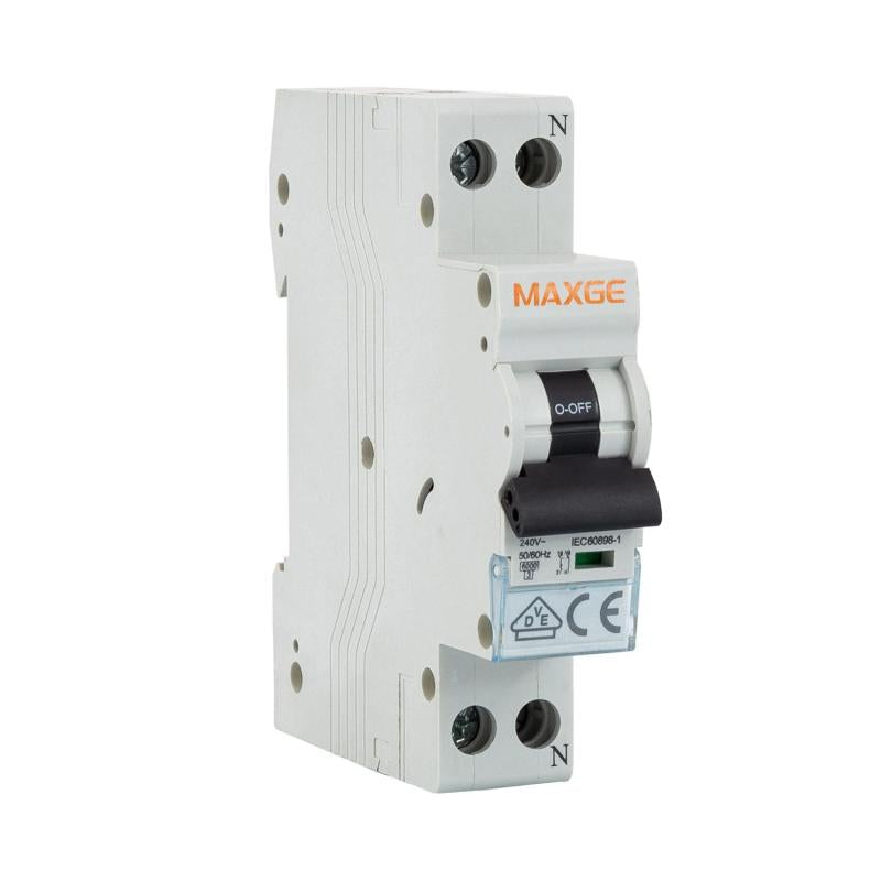 Disjuntor magnetotérmico residencial DPN 1P+N 6-32 A, 6 kA, curva C, MAXGE Alpha+