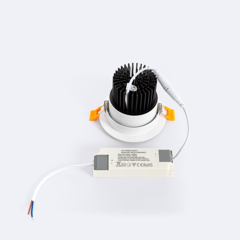 Downlight LED 12W Circular Regulável Escuro a Quente Corte Ø90 mm