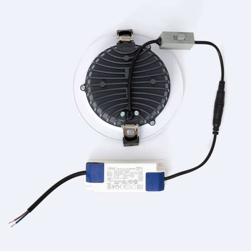 Downlight LED 13W Circular SAMSUNG AERO CCT Seleccionável 130 lm/W Microprismático LIFUD Corte Ø 110 mm
