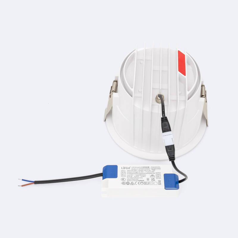 Downlight LED 25W Circular (UGR15) Branco LIFUD Corte Ø145 mm