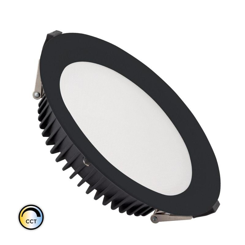 Downlight LED 30W SAMSUNG AERO CCT Seleccionável 130 lm/W microprismático (UGR17) LIFUD Preto Corte Ø 200 mm