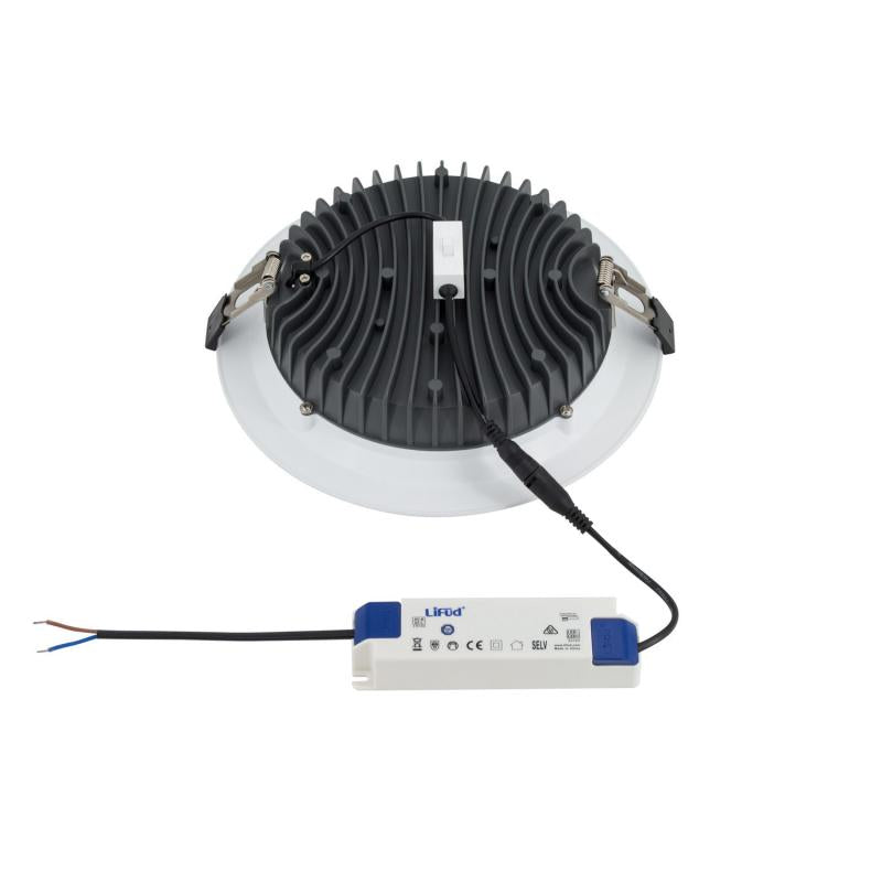 Downlight LED 40W SAMSUNG AERO CCT Seleccionável 130 lm/W Microprismático (UGR17) LIFUD Corte Ø 200 mm