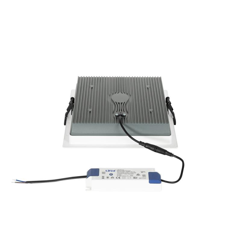 Downlight LED 40W SAMSUNG New Aero Slim Quadrado 130 lm/W Microprismático (UGR17) LIFUD Corte 210x210 mm