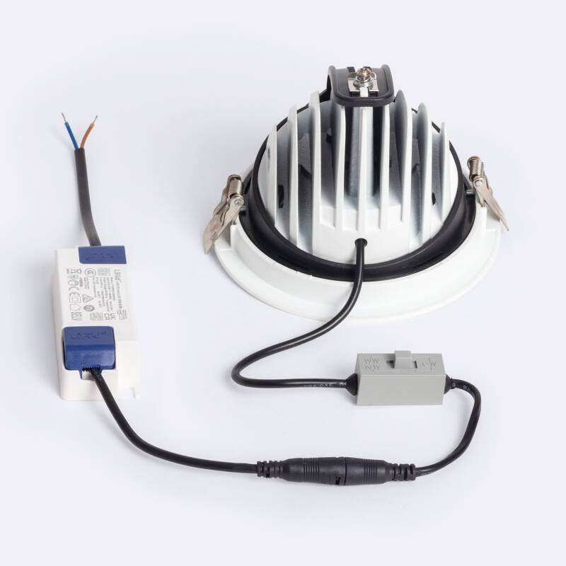 Downlight LED Circular de 24 W, Orientável, chip OSRAM, 38º, CCT, 120 lm/W, LIFUD, Diâmetro de Corte de 125 mm