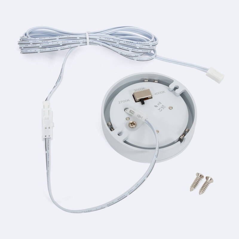 Downlight LED Debaixo do Armário 3W 12V DC Circular Ø70 mm Corte Ø57 mm