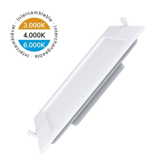 Downlight LED CCT Quadrado 6W | 3 Anos Garantia