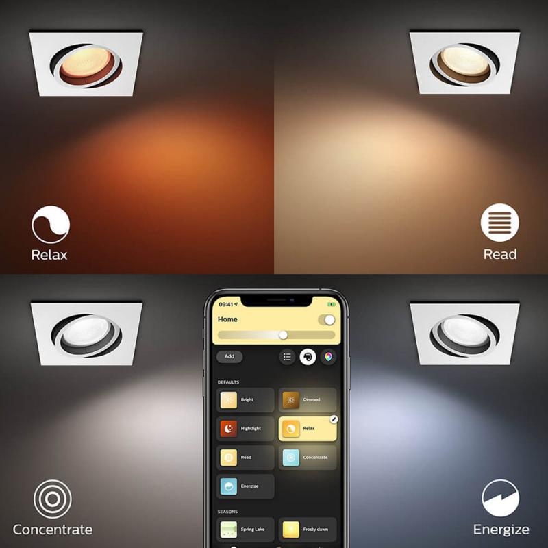 Downlight Quadrado LED White Color 6W PHILIPS Hue Centura