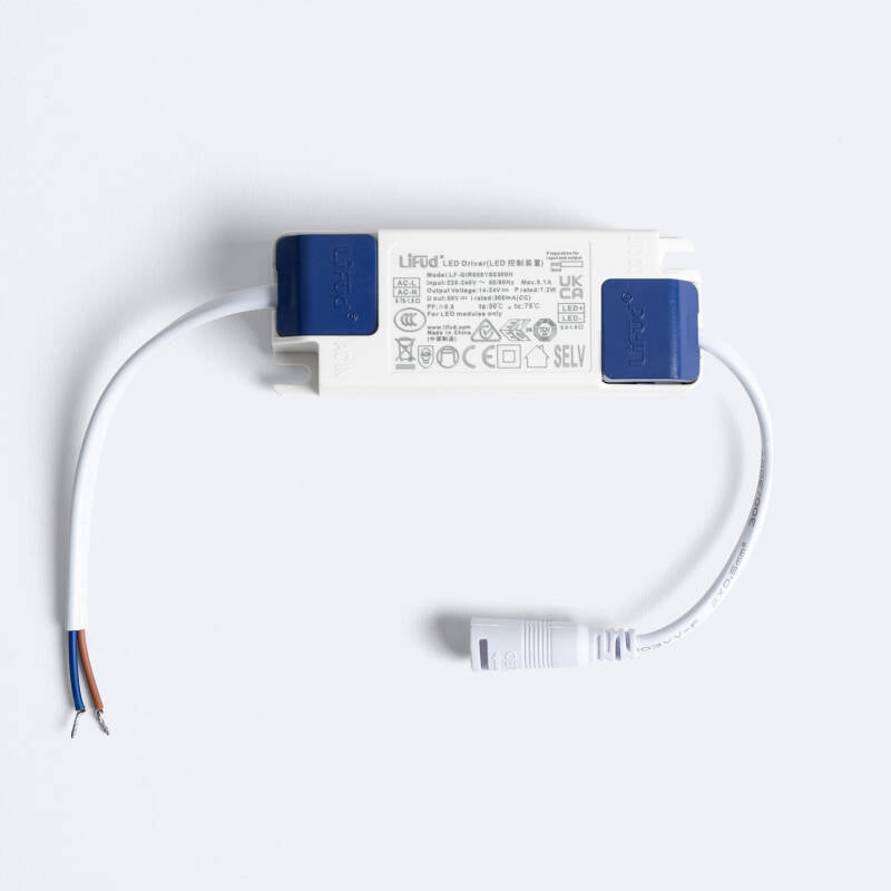 Driver LIFUD 220-240V Sem cintilação Saída 14-24V 300mA 7W LF-GIR009YS0300H