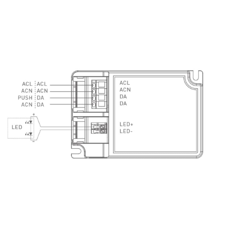 Driver BOKE Regulável DALI/PUSH 200-240V No Flicker Saída 6-30V 800-2000mA 60W BK-DEL060-B2000Ad