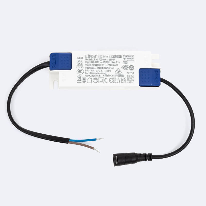 Driver LIFUD 220-240V No Flicker Saída 33-40V 800mA 32W LF-GIF030YA