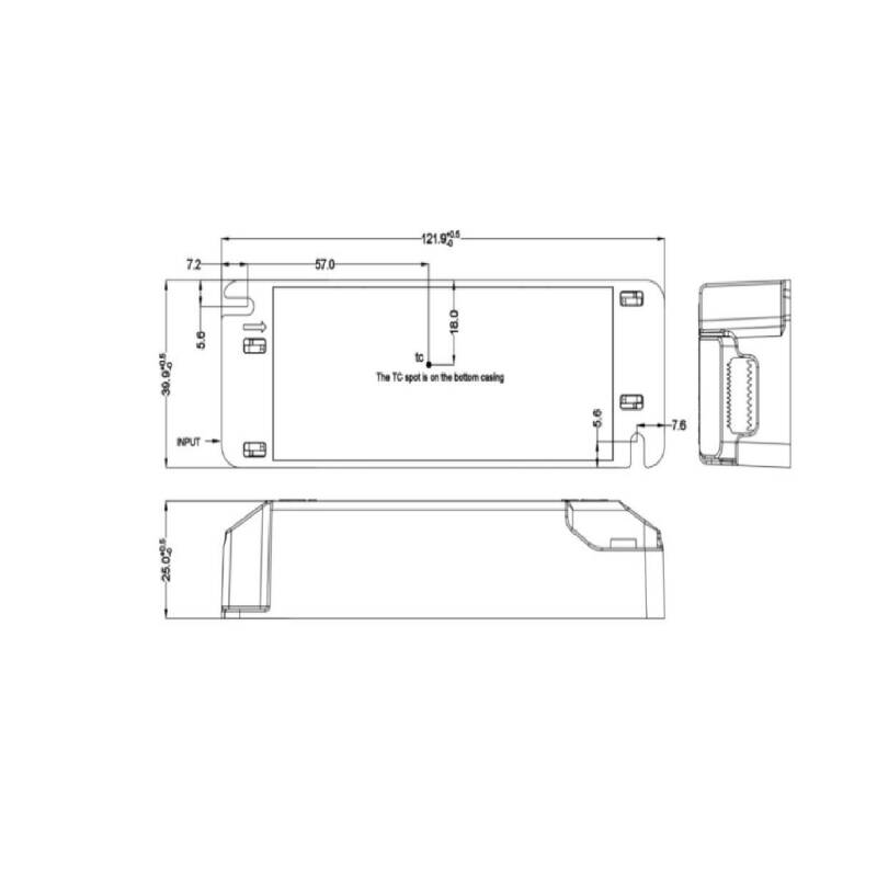 Driver LIFUD Regulável 1-10V 220-240V No Flicker Saída 9-42V 250-500mA 21W LF-AAA020B0500-42