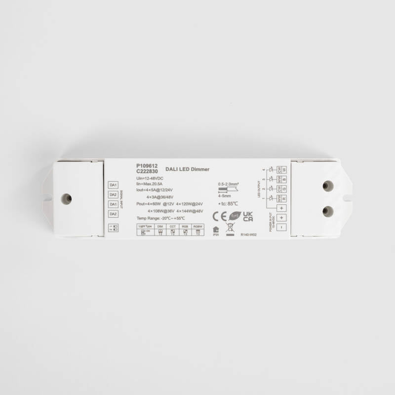 Regulador DALI DT6/DT8 4 Canais 12-24-48V SKYDANCE DA4-M para Fita LED