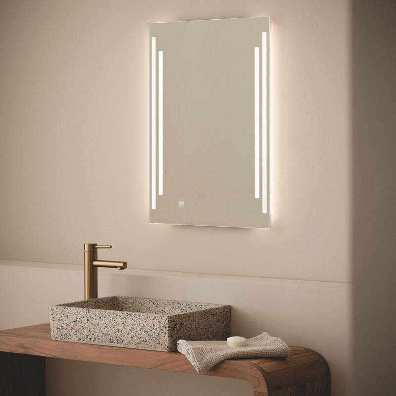 Espelho Casa de Banho com Luz LED e Anti-embaçante 70x50 cm Taif