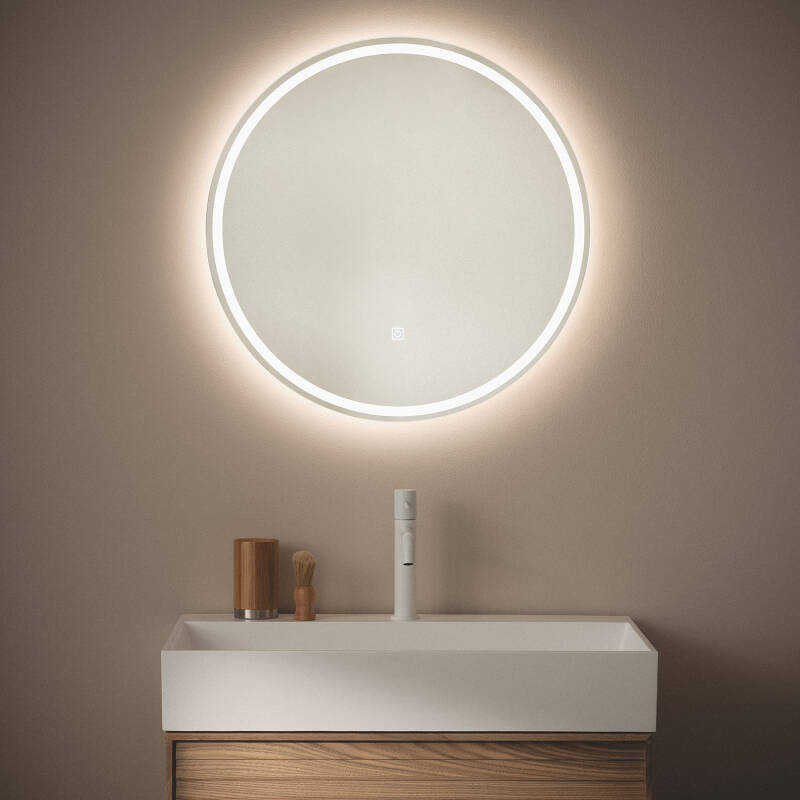 Espelho Casa de Banho com Luz LED e Anti-embaçante Ø60 cm Jizan
