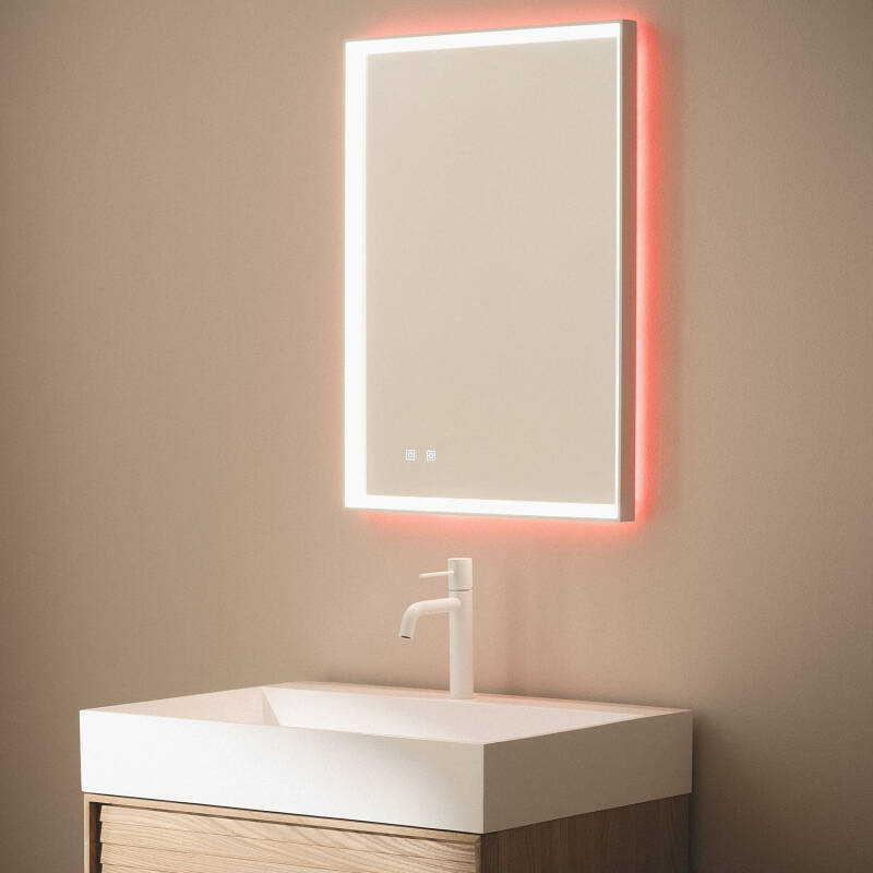 Espelho Casa de Banho com Luz LED e Anti-embaciamento 70x50 cm Maia