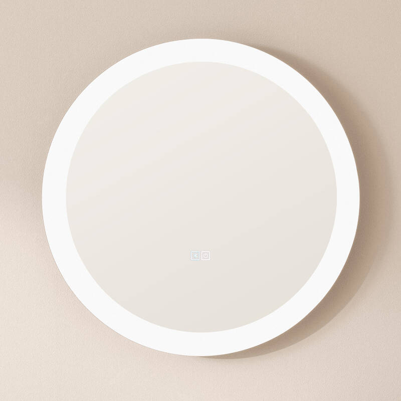 Espelho Casa de Banho com Luz LED e Anti-embaciamento Ø60 cm Nahia
