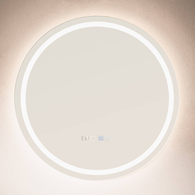 Espelho Casa de Banho com Luz LED Ø60 cm Stiniva