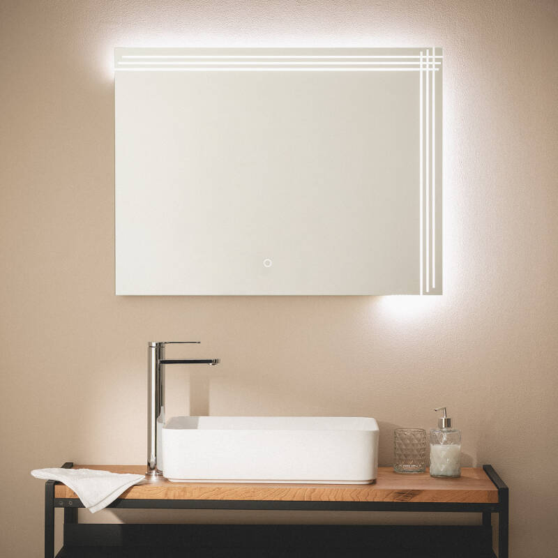 Espelho Casas de Banho com Luz LED 60x80 cm Dinklage