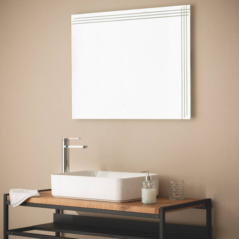 Espelho Casas de Banho com Luz LED 60x80 cm Dinklage