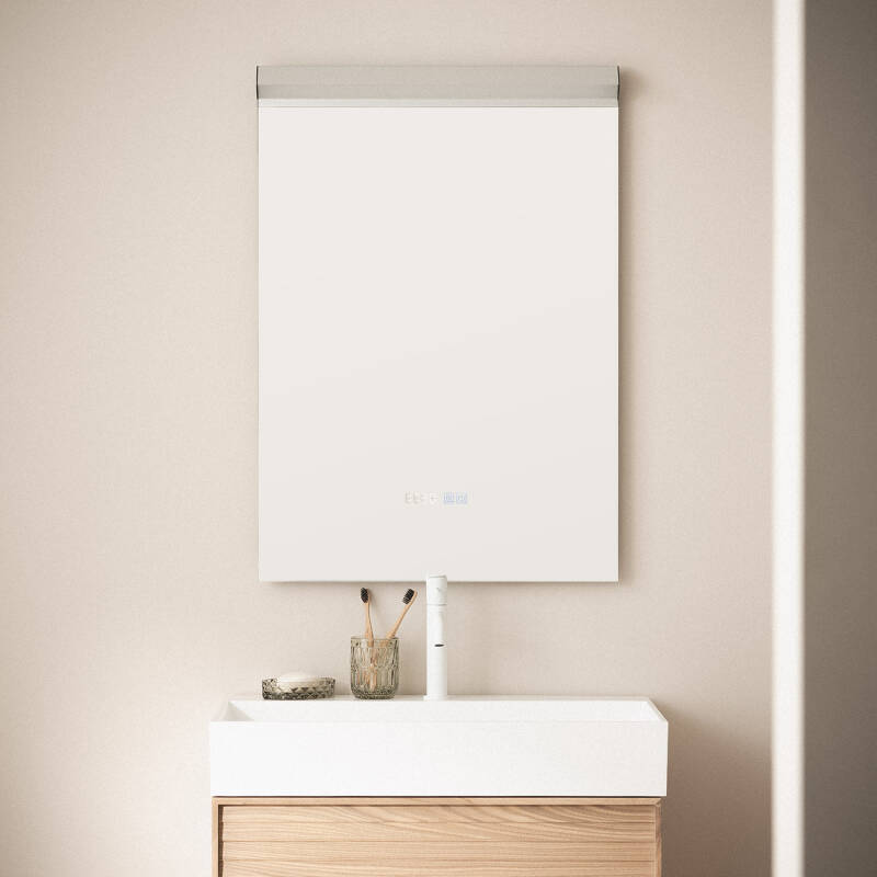 Espelho Casas de Banho com Luz LED e Anti-embaçante 85x60 cm Jannada