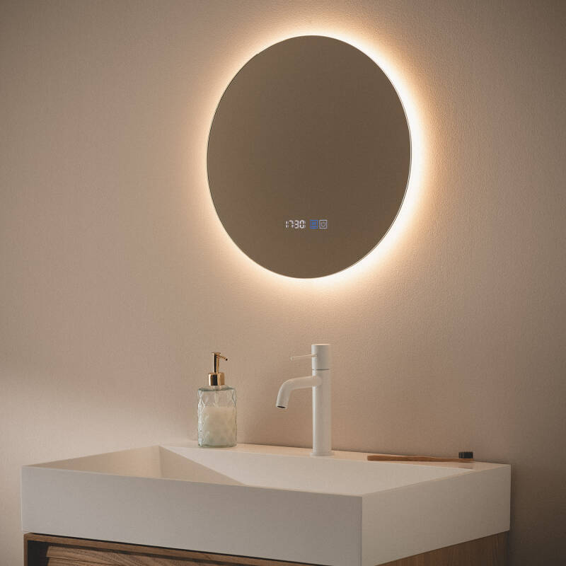 Espelho Casas de Banho com Luz LED e Anti-embaçante Ø45 cm Volpe
