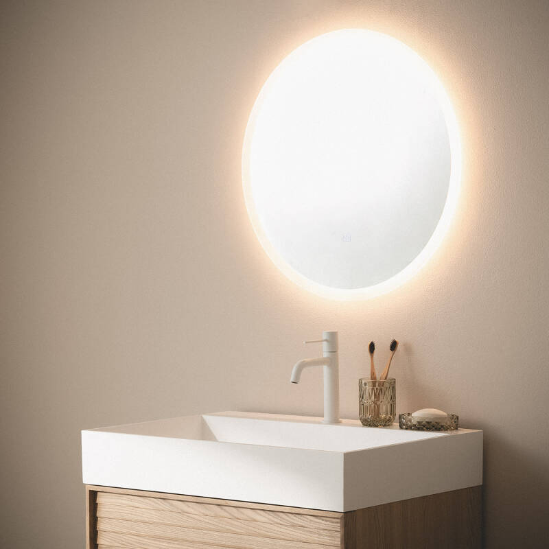 Espelho de Casa de Banho com Luz LED e Antiembaçante Ø60 cm Shala
