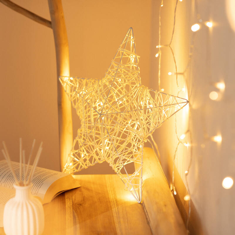 Estrela com Grinalda de luzes LED Irawo 42x42cm