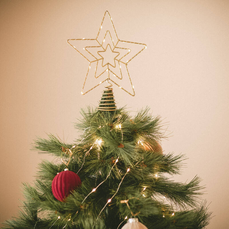 Estrela LED para Árvore de Natal Metal com Bateria Jaione