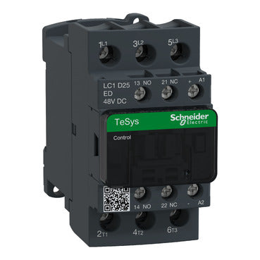 Contactor Tesys D - 3P(3 NA) - AC-3 - <= 440 V 25 A - 48 V CC bobina #LC1D25ED