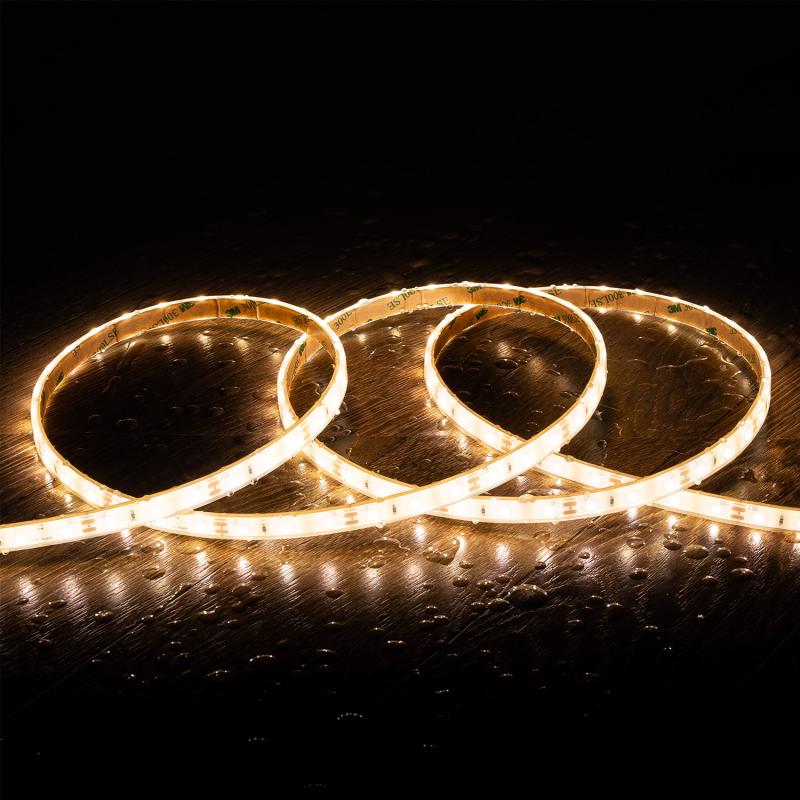 Fita LED 12V SMD 60 LED/m 5m 5W/m 500lm/m Largura 10mm Corte 5cm Submersível IP68 SILICONE FLEX
