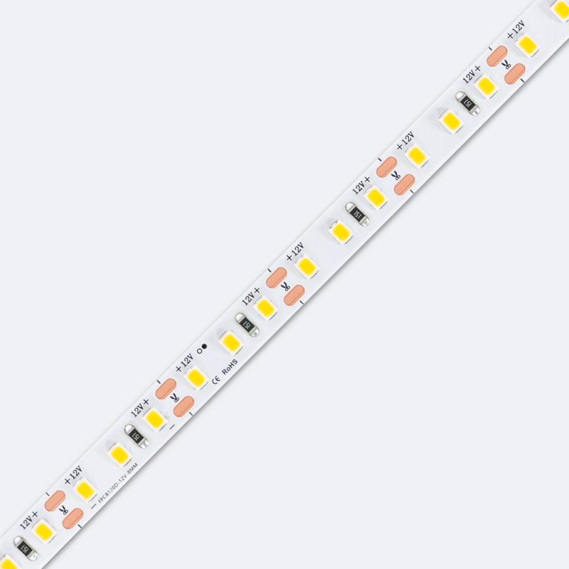 Fita LED 12V SMD 120 LED/m 5m 10W/m 1000lm/m Largura 8mm Corte 2.5cm IP20