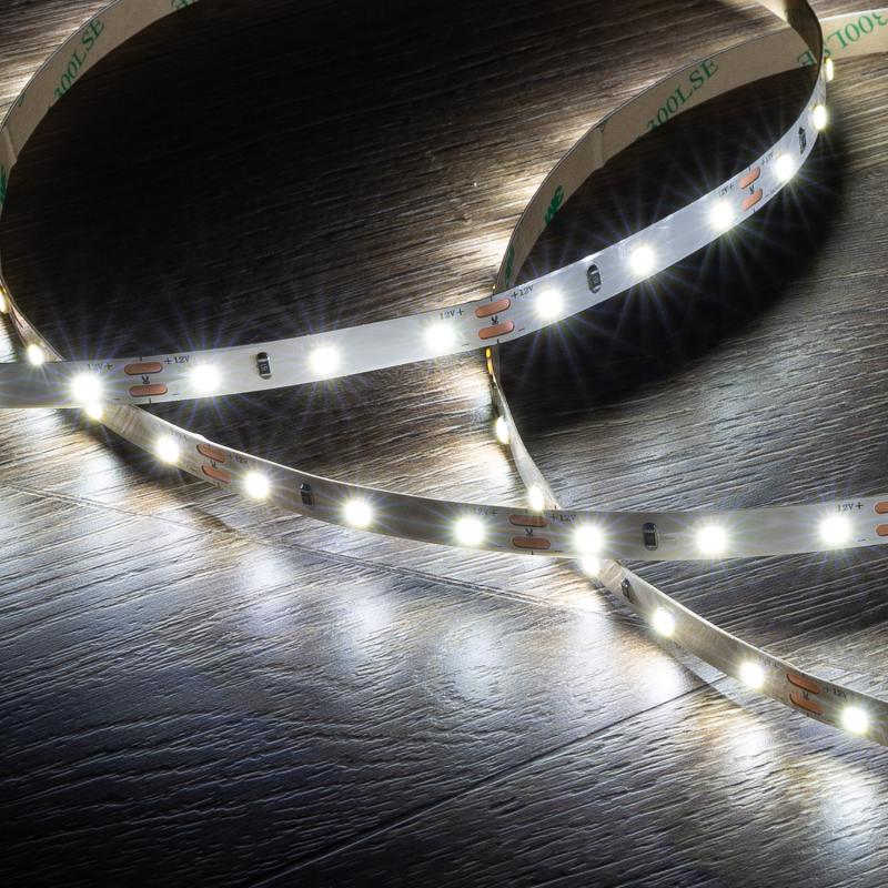 Fita LED 12V SMD 60 LED/m 5m 5W/m 400lm/m Largura 8mm Corte 5cm IP20