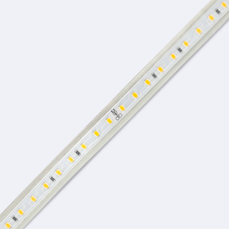 Fita LED 220V 60 LED/m 4 Metros Branco Neutro 10W/m 840lm/m Largura 14mm Corte 100cm IP65