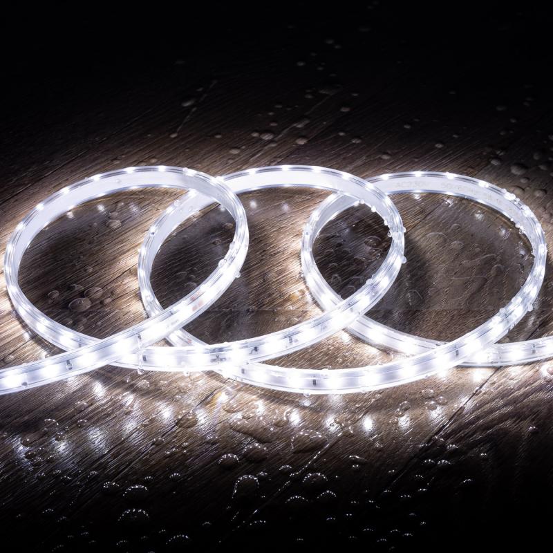 Fita LED Regulável 220V SMD 60 LED/m Branco Frio 6W/m 600lm/m Largura 12mm Corte 20cm IP65 à Medida