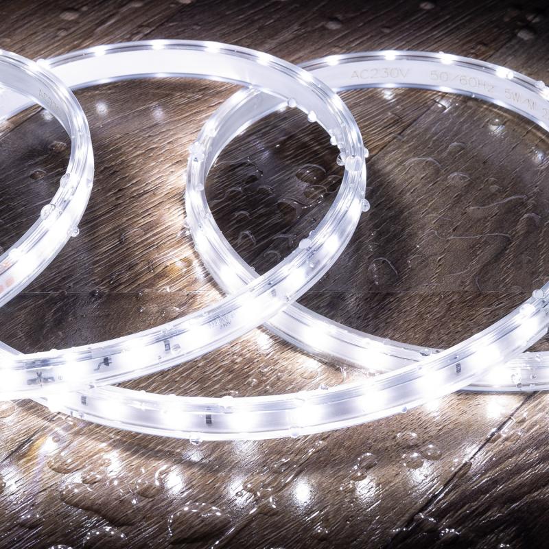 Fita LED Regulável 220V SMD 60 LED/m Branco Frio 6W/m 600lm/m Largura 12mm Corte 20cm IP65 à Medida