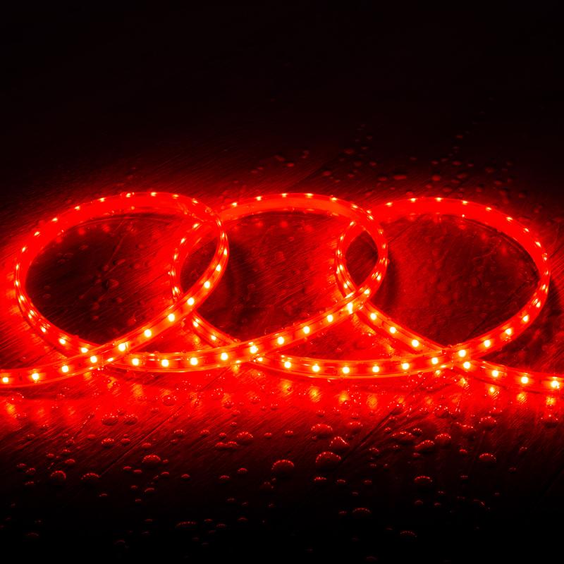 Fita LED 220V SMD2835 60LED/m Vermelha IP65 Largura 12mm Corte 100cm