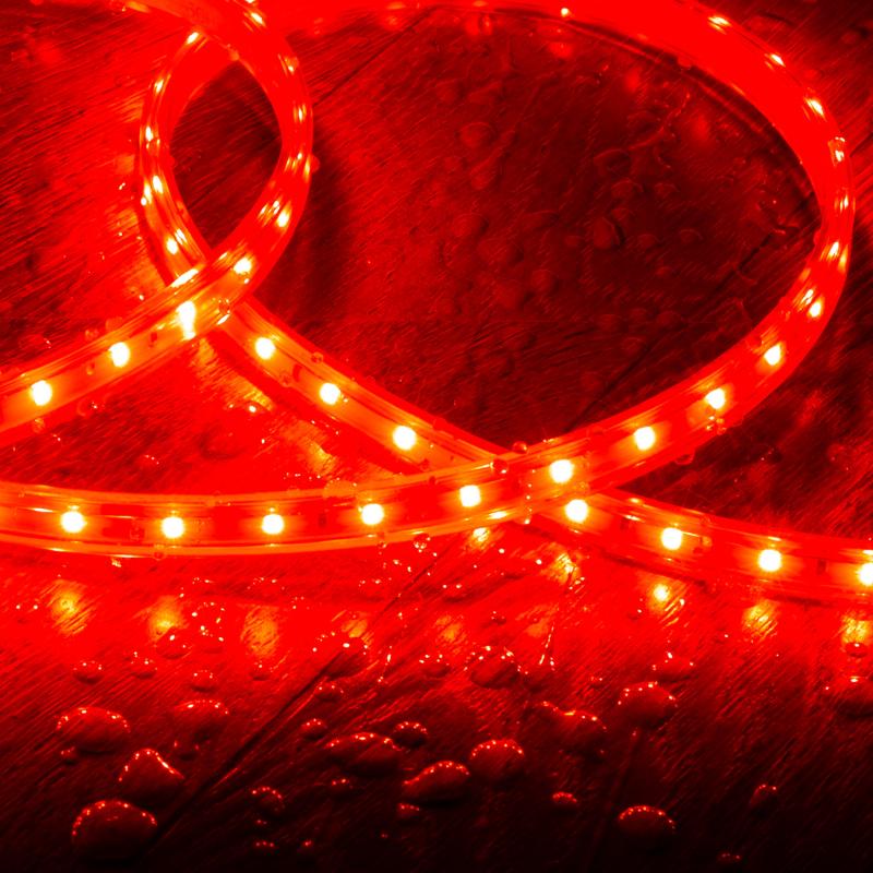 Fita LED 220V SMD2835 60LED/m Vermelha IP65 Largura 12mm Corte 100cm
