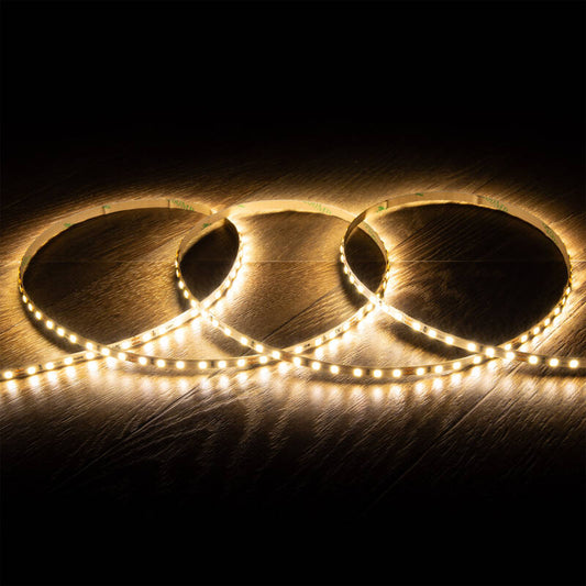 Fita LED 24V Dc SMD2835 120 LED/m 1000 lm/m 5m IP20 Largura 5 mm Super Estreita Corte 5 cm