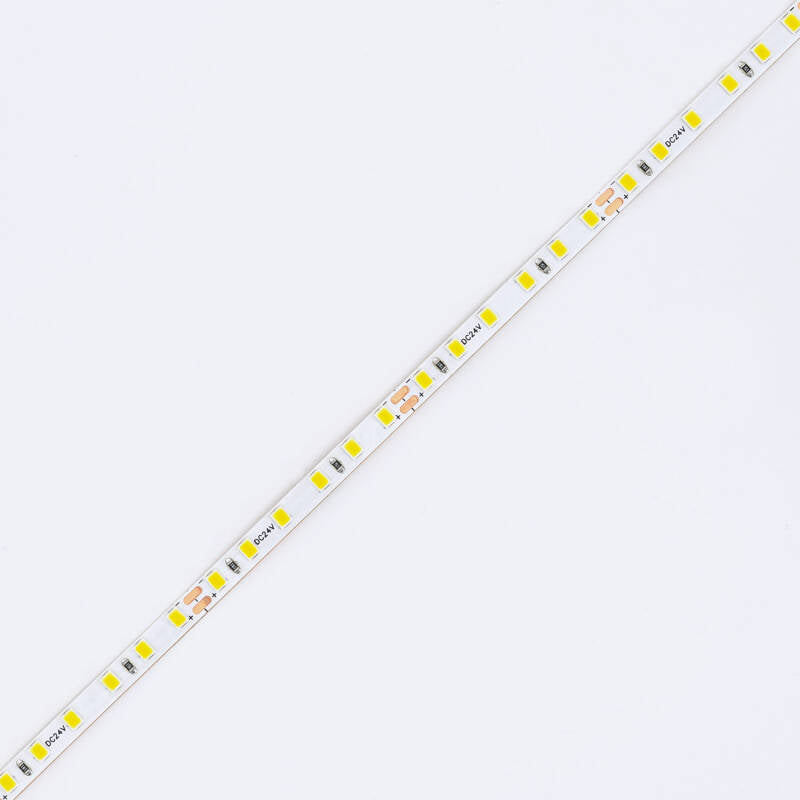 Fita LED 24V Dc SMD2835 120 LED/m 1000 lm/m 5m IP20 Largura 5 mm Super Estreita Corte 5 cm