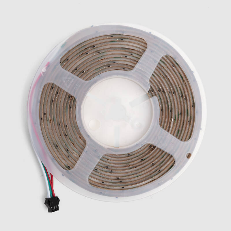 Fita LED Digital SPI 24 V RGBIC COB 720 LED/m, 5 m, largura 10 mm, Corte a cada 5 cm, IP20