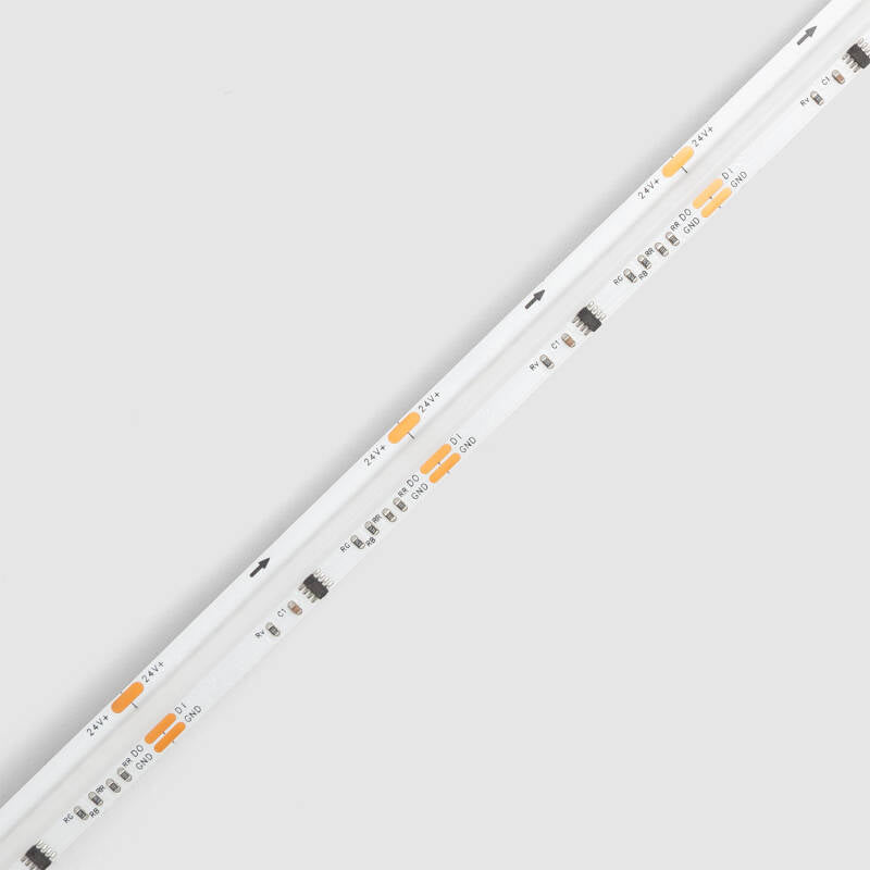 Fita LED Digital SPI 24 V RGBIC COB 720 LED/m, 5 m, largura 10 mm, Corte a cada 5 cm, IP20